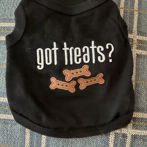 Black Dog Shirt with Bone Design